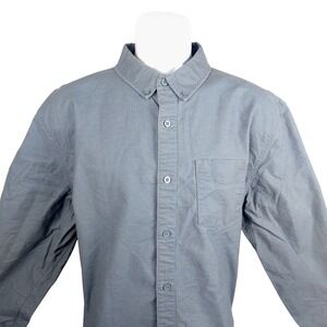 DUER Mens XL Long Sleeve Button Down Shirt Performance Cotton Blend Blue
